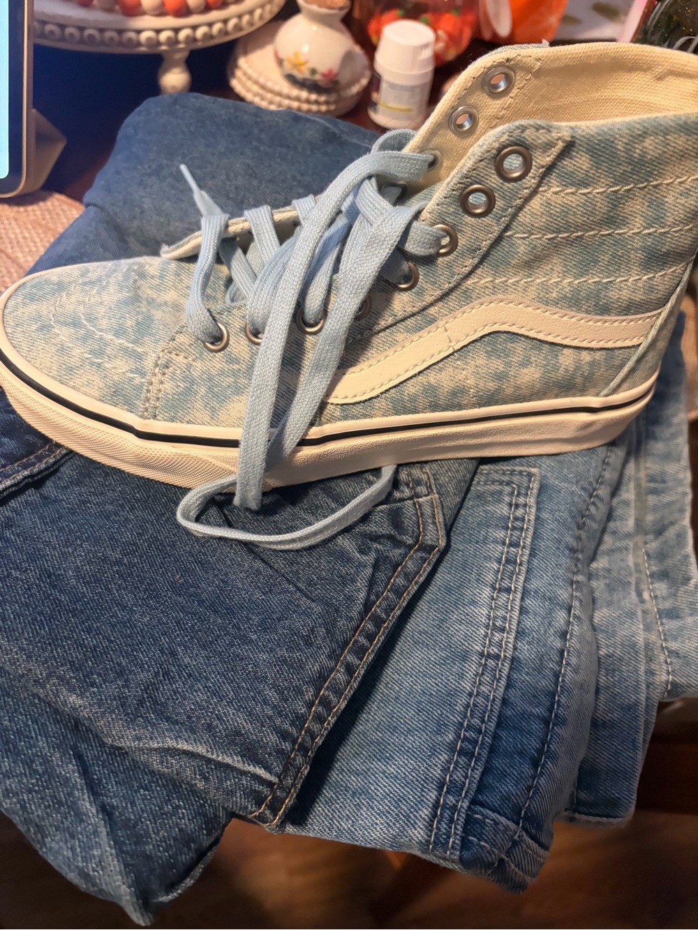 Vans Light Blue High-Top Canvas Sneakers
